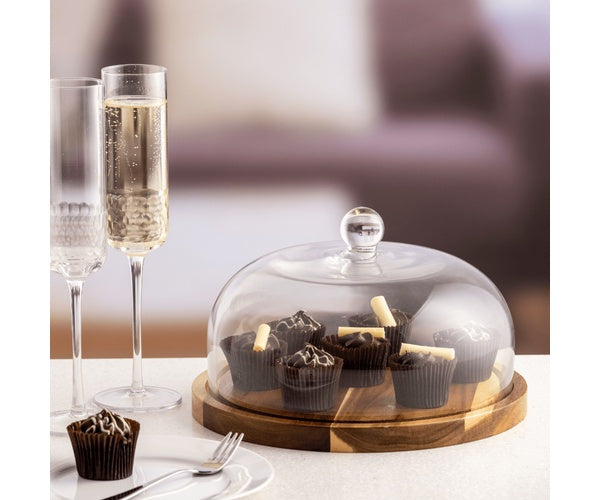 Selected Cheese/Cake Dome Wooden Board 26cm