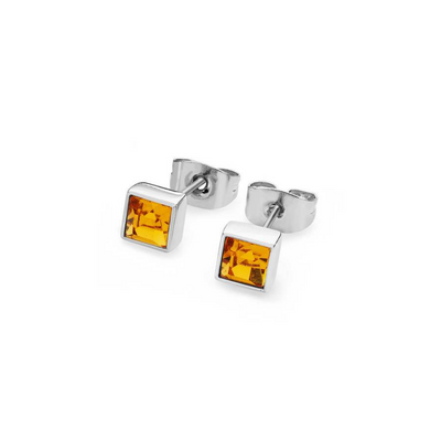 Square Birthstone Earrings: January - December