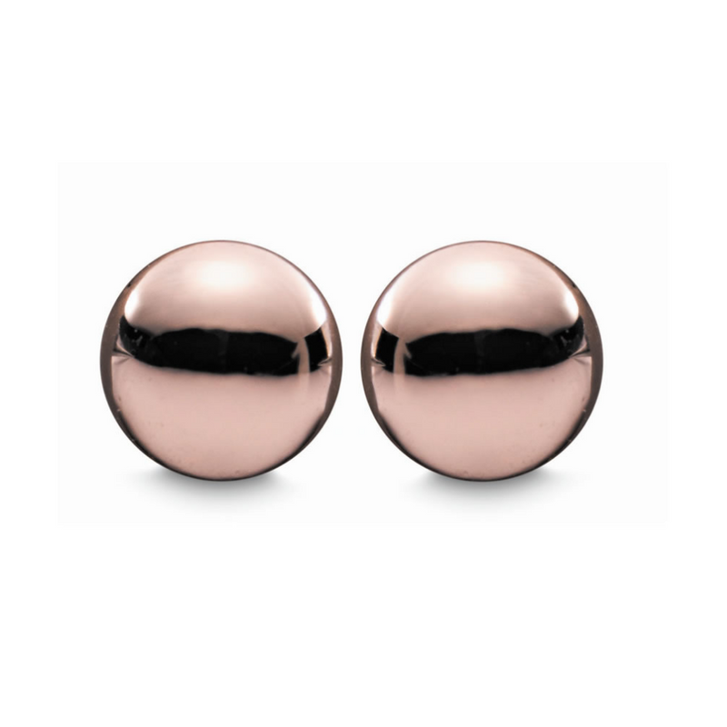Round Rose Gold Stud Earrings