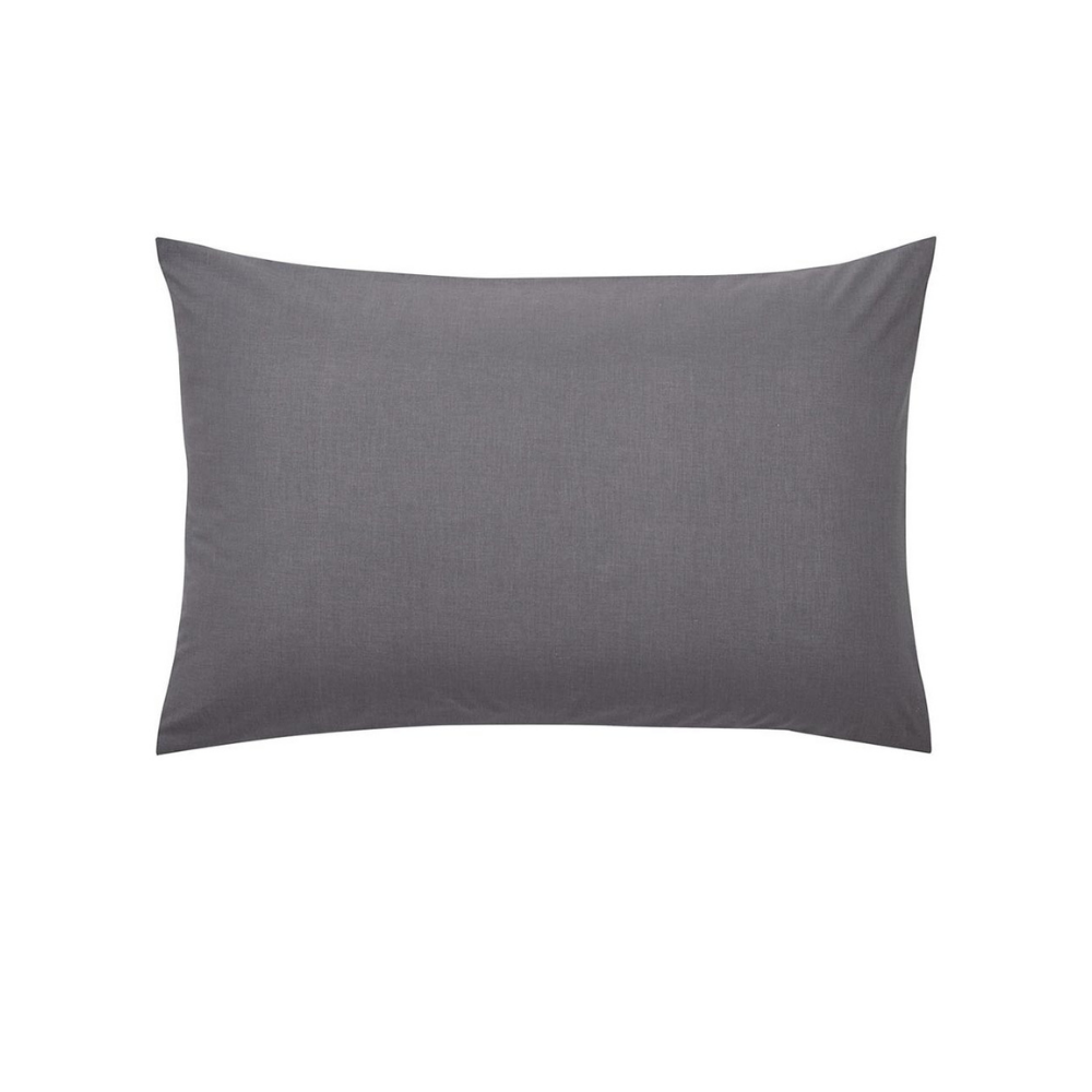 Helena Springfield Percale Standard Pillowcase, Charcoal