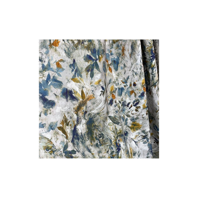 Seren Eyelet Curtains- Blue/Ochre