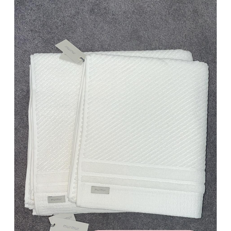 Murmur Ripple Towels in White