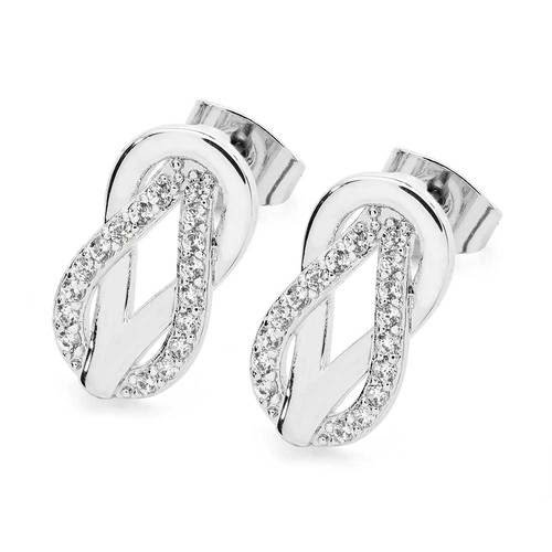 Silver Double Swirl Earrings