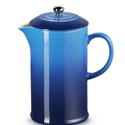 Stoneware Cafetiere with Metal Press - Azure