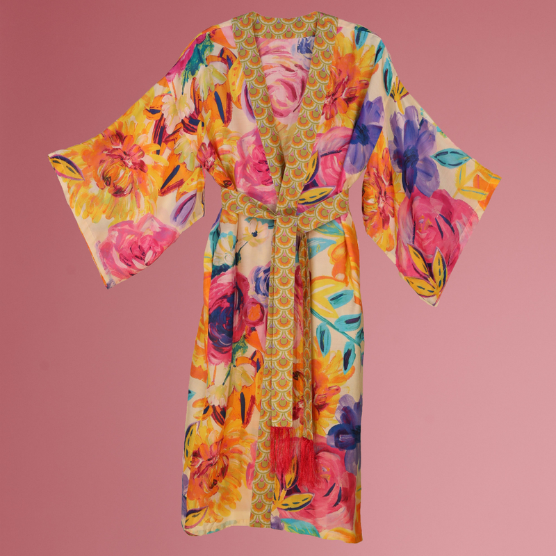 Floral Frenzy Kimono Gown