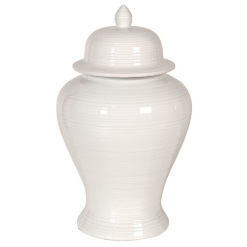 Glossy White Temple Jar, 41cm