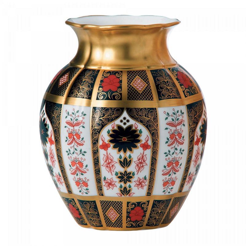Old Imari Solod Gold Band Tulip Vase