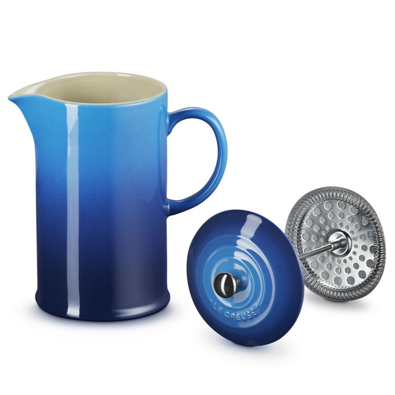 Stoneware Cafetiere with Metal Press - Azure