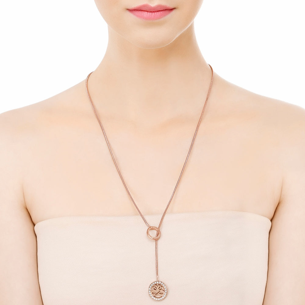 Rose Gold Plate Pendant Lotus Flower
