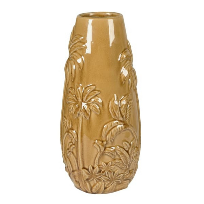 Mustard Palm Tree Vase, 42cm