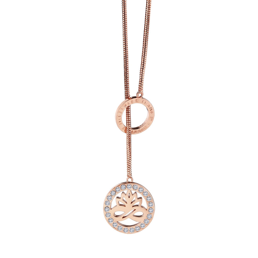 Rose Gold Plate Pendant Lotus Flower