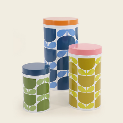 Block Flower Nesting Cannister Tins, Set of 3