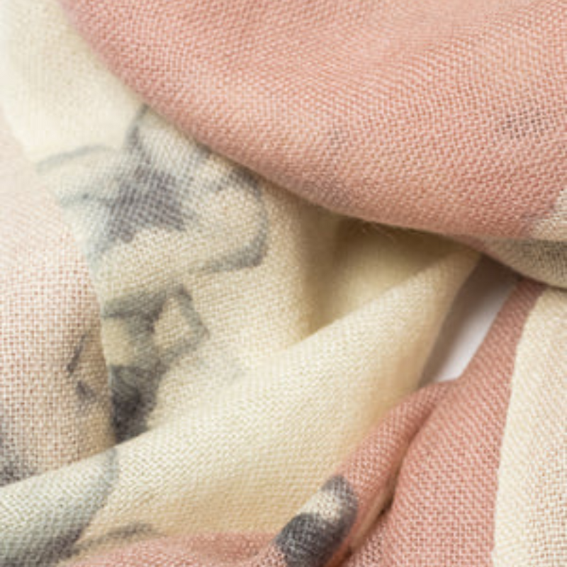 Pink Blossom Merino Wool Scarf