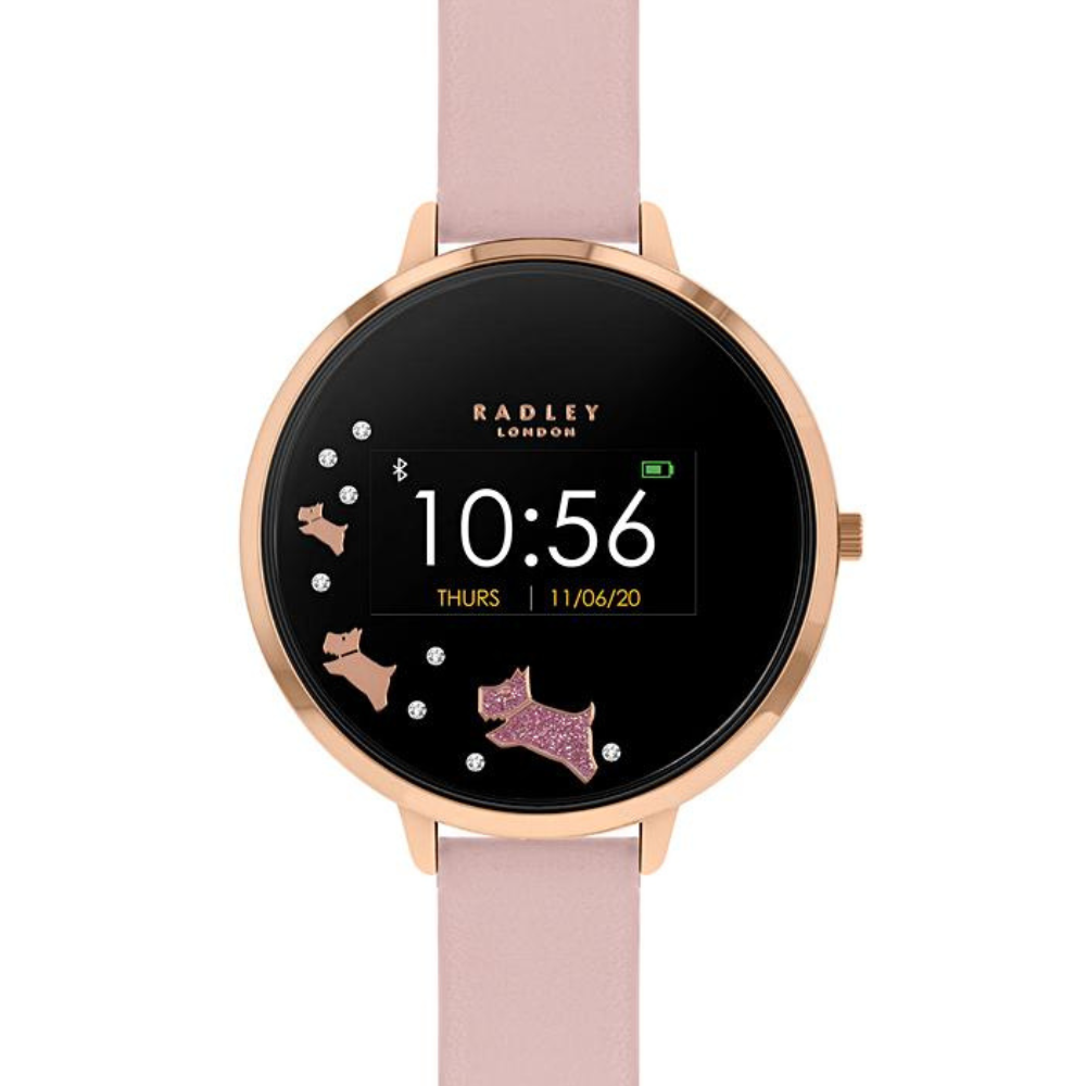 Leather Strap Smart Watch, Rose Gold and Pink