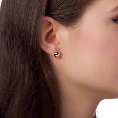 Rose Goldplate Stud Earring 8 mm