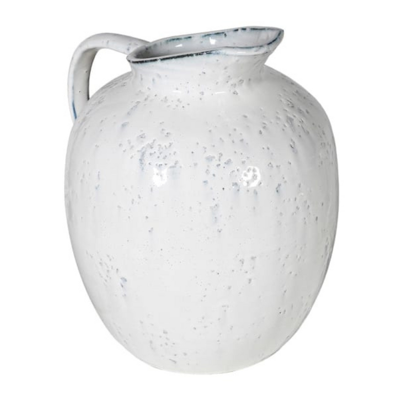 Rustic White Ceramic Jug, 32cm