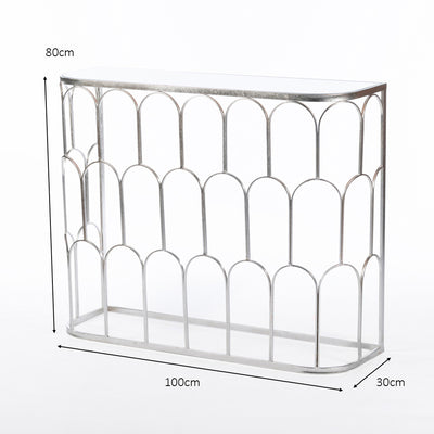 Odessa Mirrored Console Silver Leaf