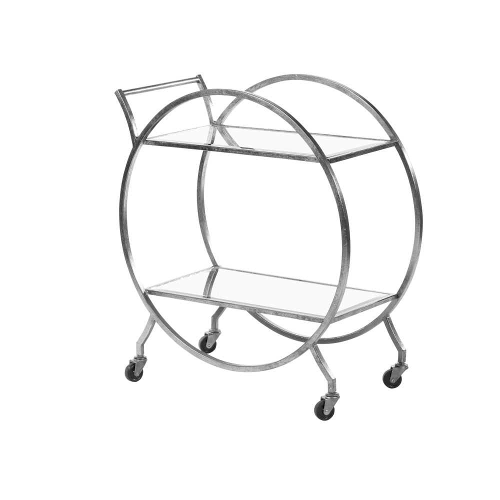 Harriet Circle Drinks Trolley Rect Silver