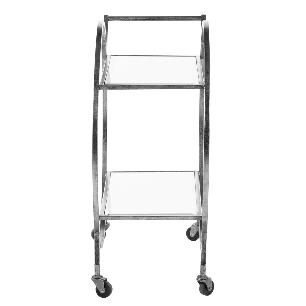 Harriet Circle Drinks Trolley Rect Silver