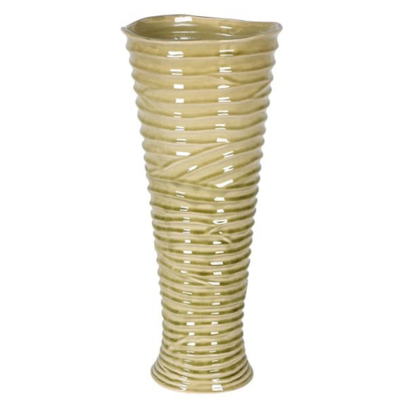 Sage Ripple Cylinder Vase, 49.5cm