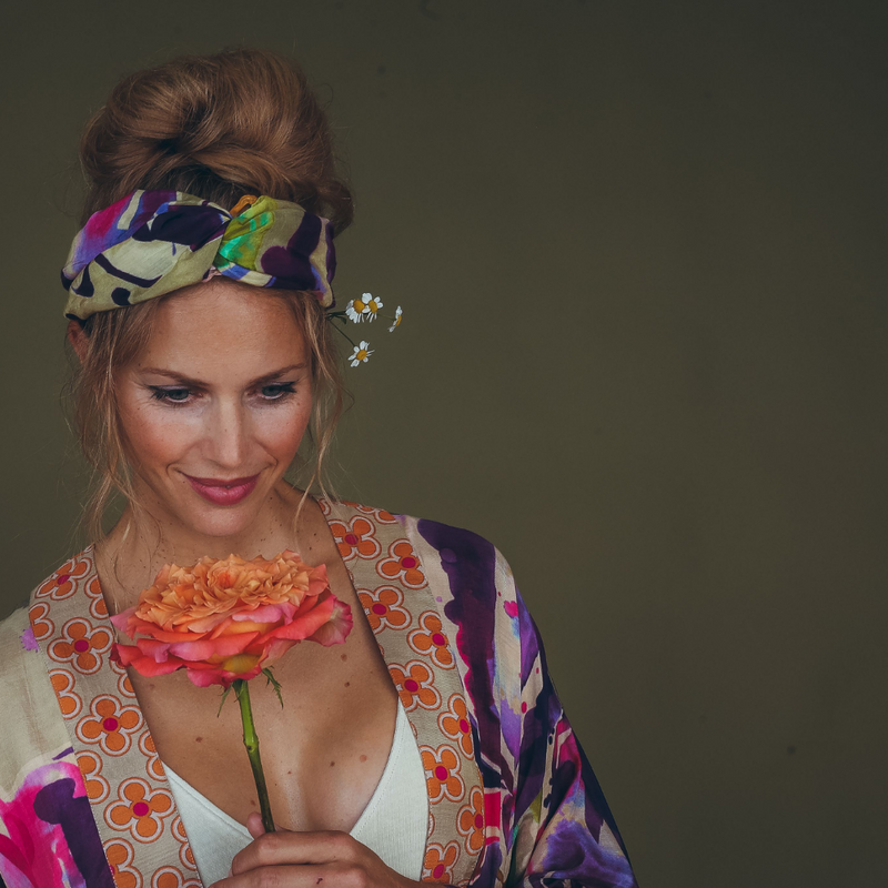 Sage Iris Kimono Gown