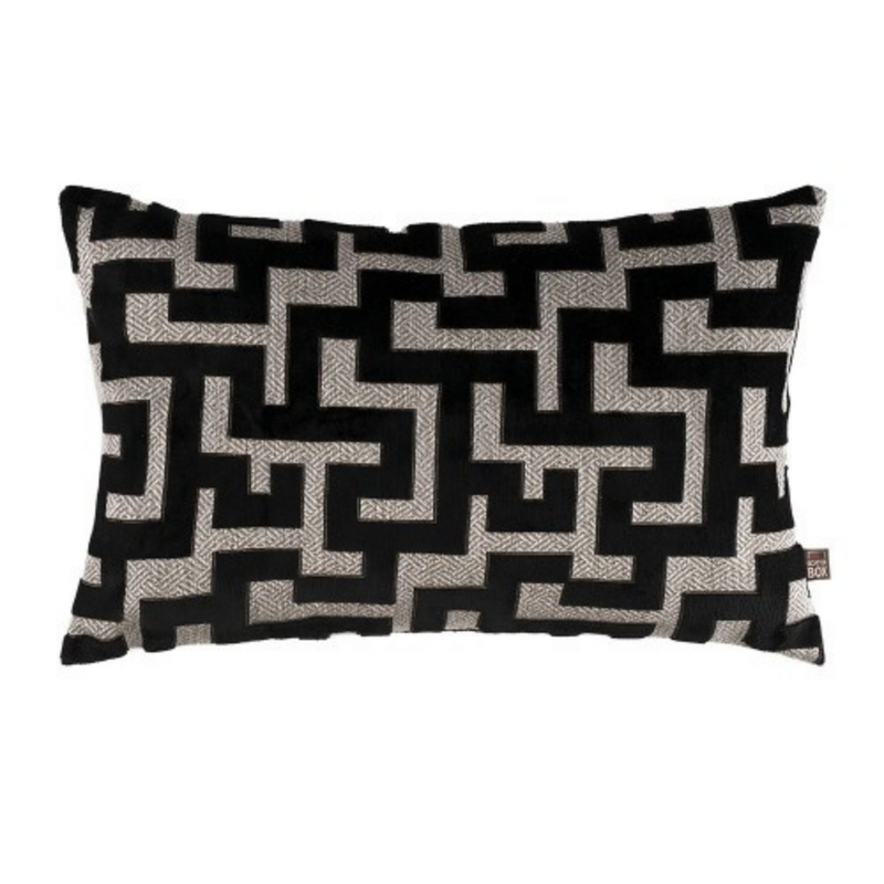 Maze W35 x L50cm Cushion, Black