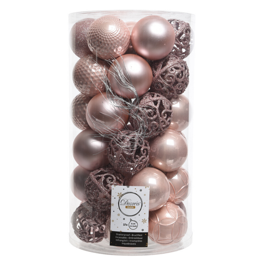 Shatter Proof Bauble Mix- Blush Pink