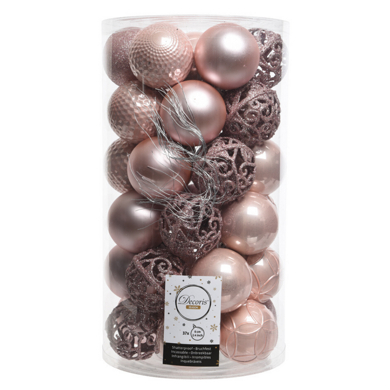 Shatter Proof Bauble Mix- Blush Pink