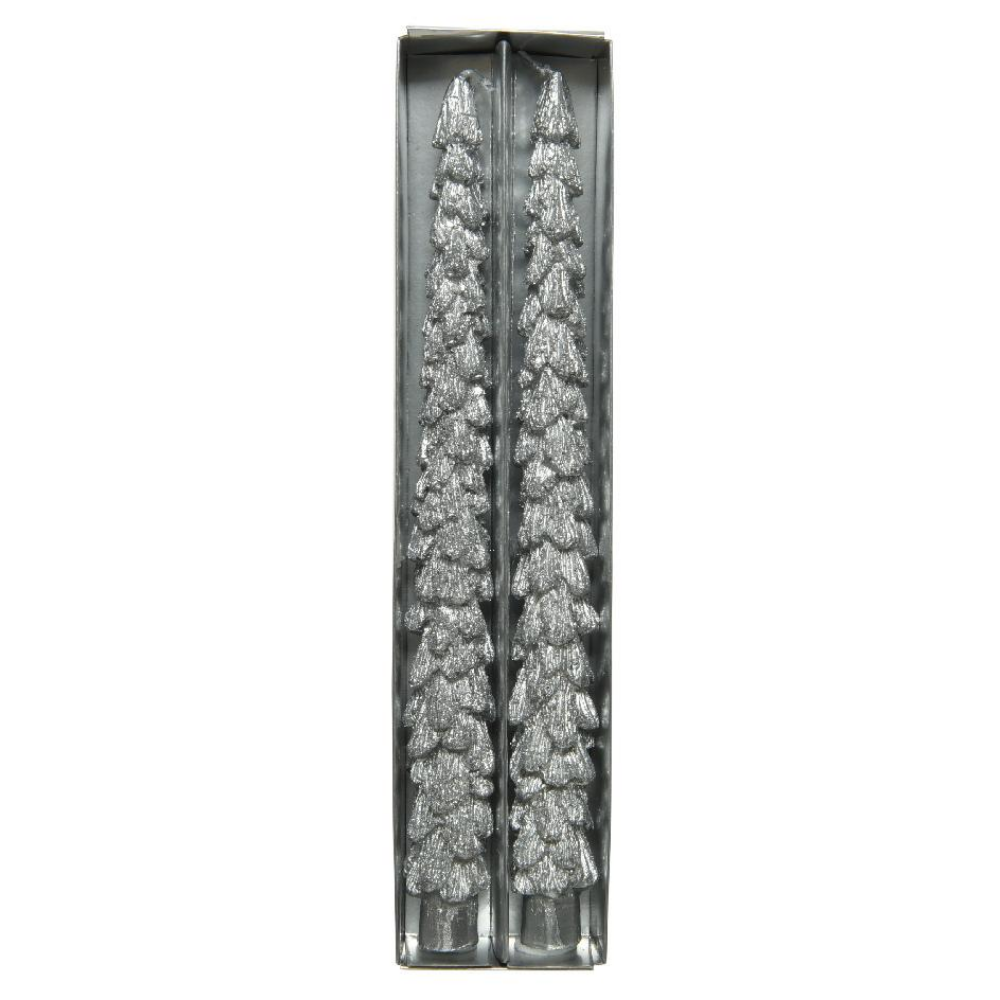 Pinecone Dinner Taper Candles, Silver4