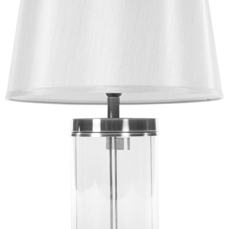 Carlee Table Lamp Satin Silver 55cm