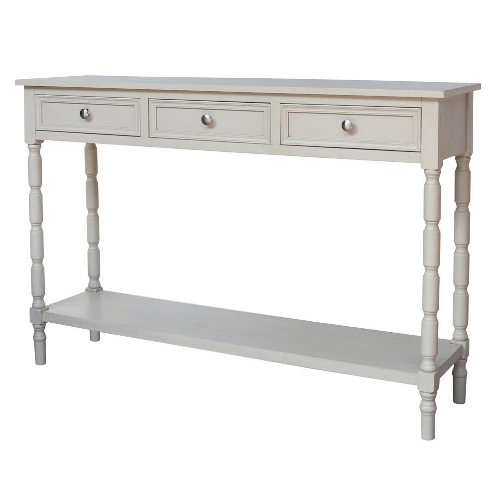Lincoln 3 Drw Console Table Subtle Grey