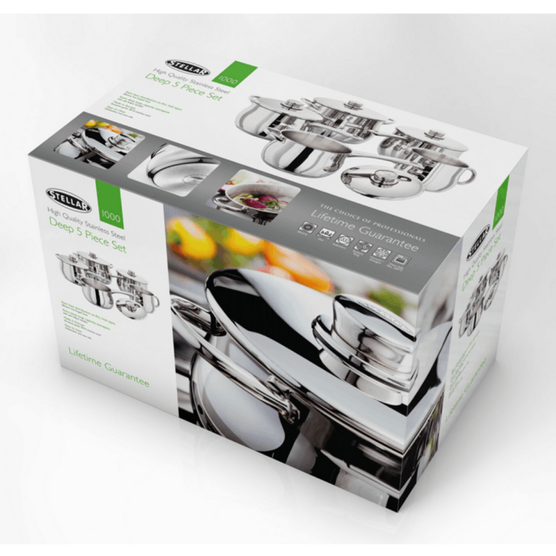 1000 5 Piece Deep Saucepan Set