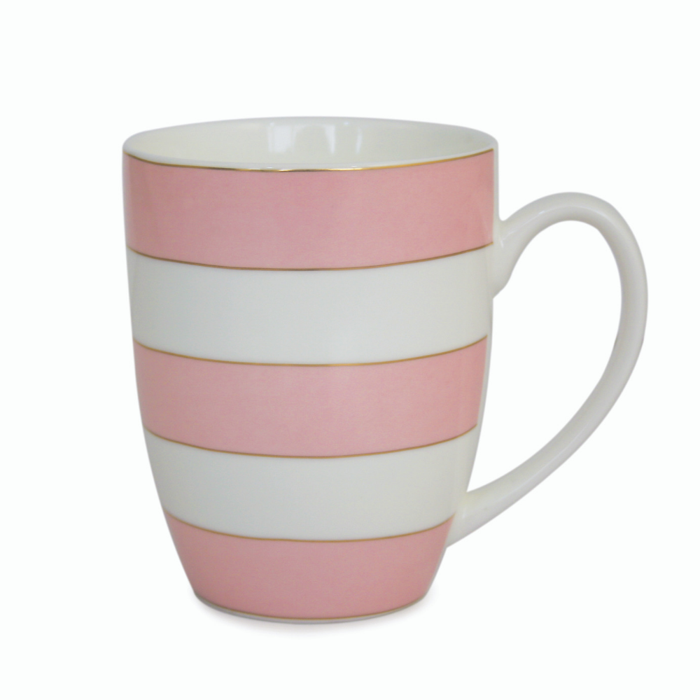 Spots & Strips Mugs Set of 6- Pink