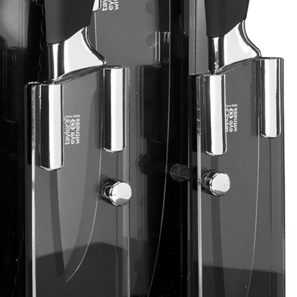 Brooklyn Chrome 5 Piece Revolving Knife Block Set