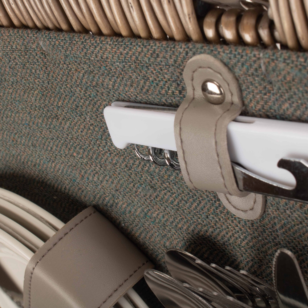 4 Person Grey Tweed Hamper