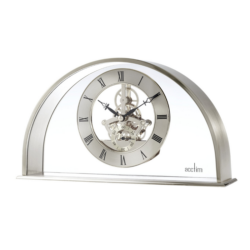 Silver Arch Mantel Clock Skeleton Movement