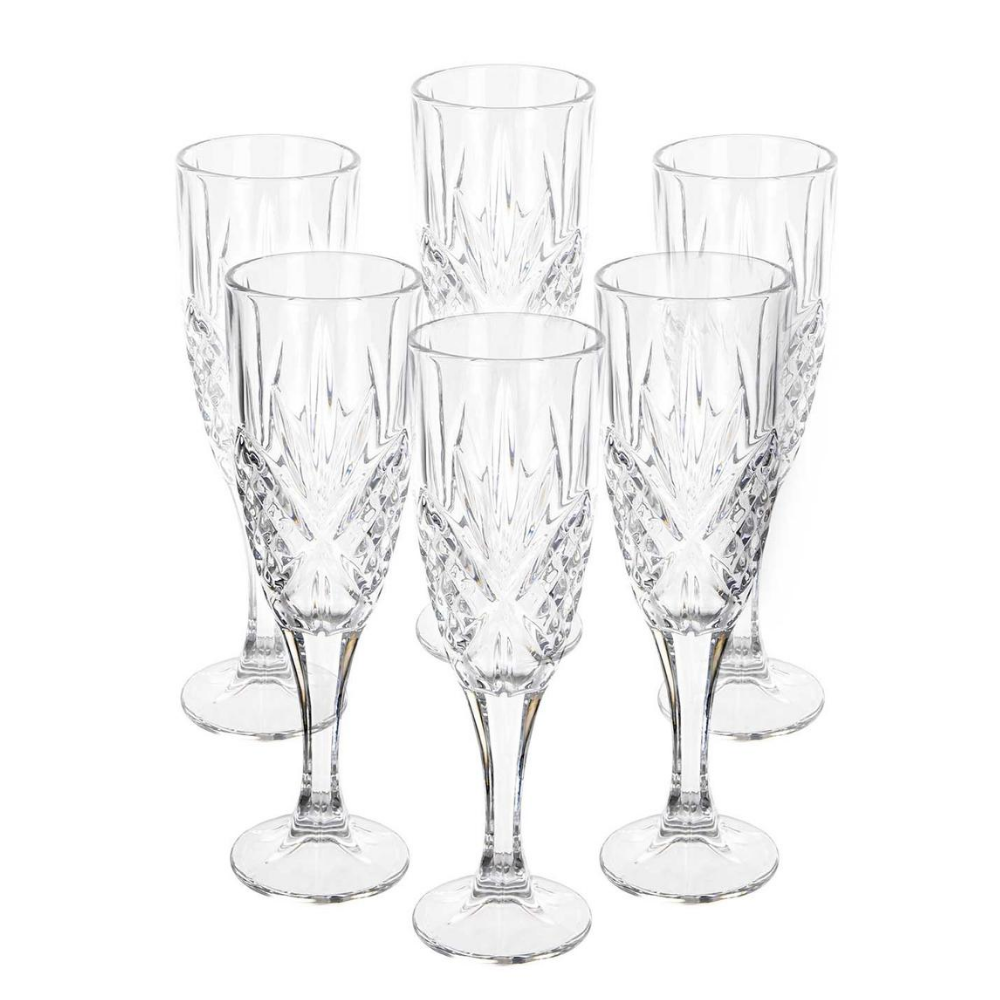 Trinity Champagne Flute Glasses, Set of 6
