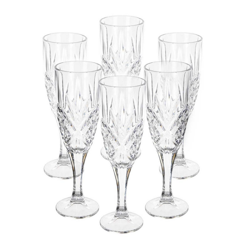 Trinity Champagne Flute Glasses, Set of 6