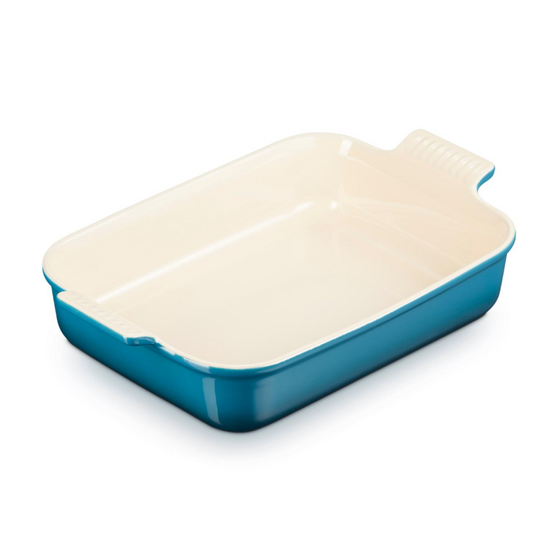 Stoneware Rectangular Dish 32cm, Deep Teal