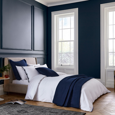 Komoro Duvet Cover-White/Midnight
