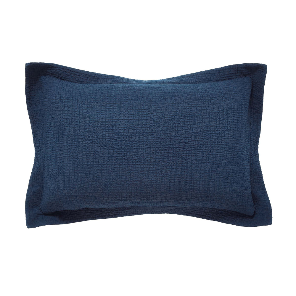 Nika Textured Oxford Pillowcase-Midnight