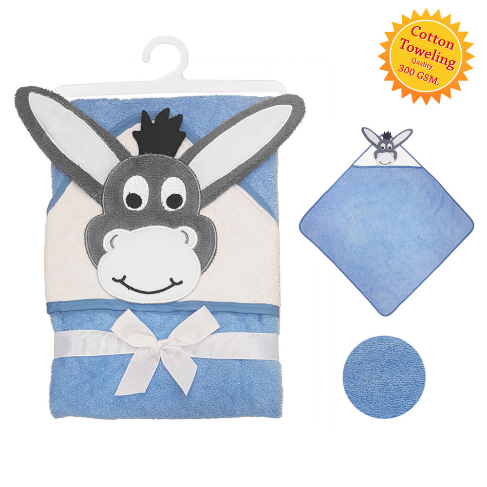 Donkey Hooded Toweling Wrap