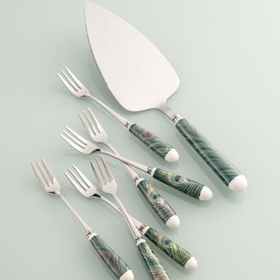 Aynsley Peacock Feather Pastry Set