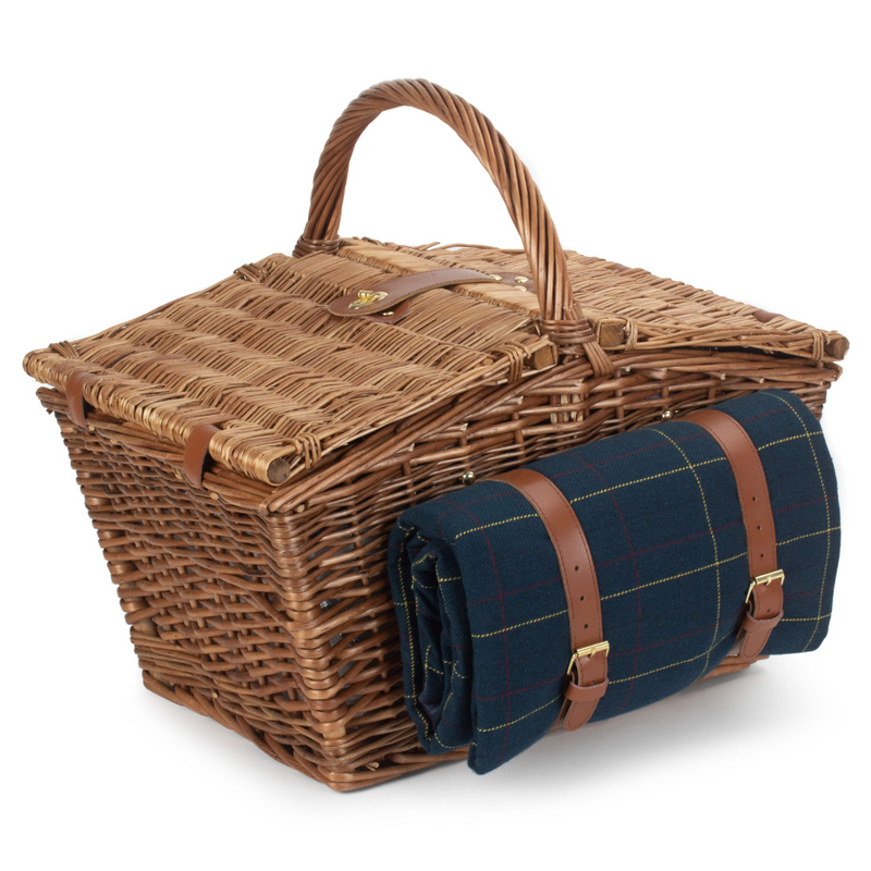 4 Person Blue Tweed Hamper