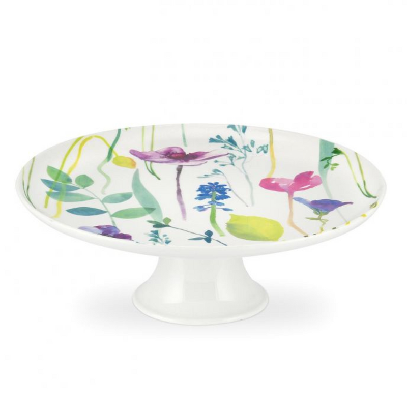 Water Garden Footed Cake Plate