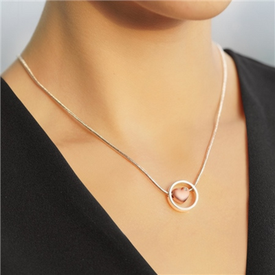 Silver and Rose Gold Plated Crystal Heart Pendant