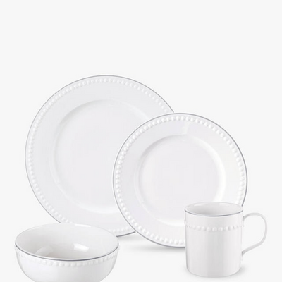 Signature Collection Dinnerware Set, White, 16 Piece