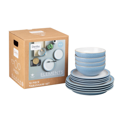 Elements Blue 12 Piece Tableware Set