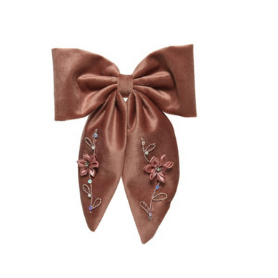 Velvet Embroidery Bows 22cm