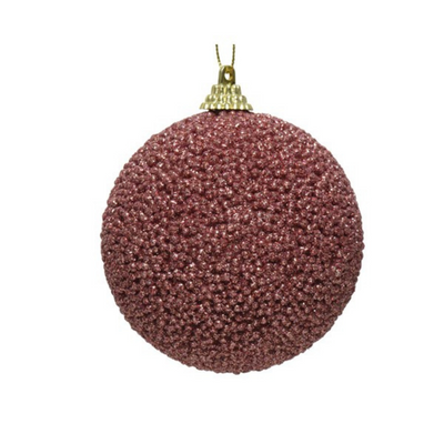 Velvet Pink Bead Christmas Bauble